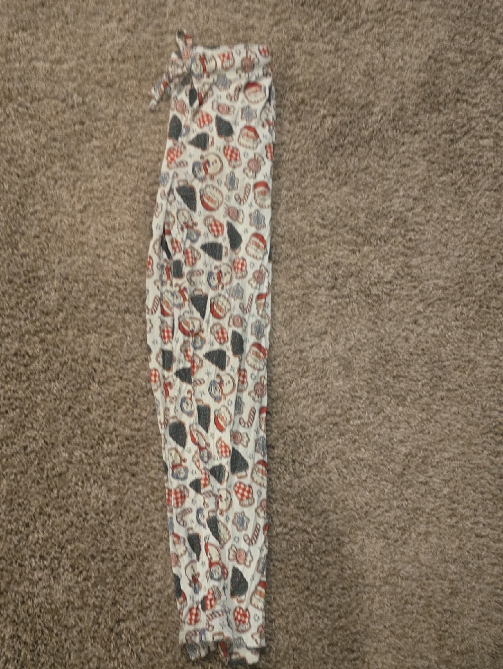 Caden Lane White Mens Pj Pants with Red & Black Playful Prints